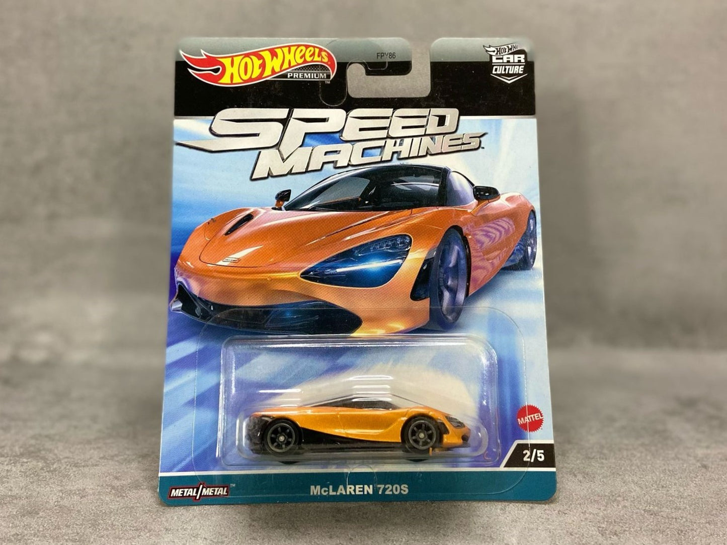 Hot Wheels Speed Machines McLaren 720S – mașinuță premium 1:64 cu design futurist și detalii autentice de supercar