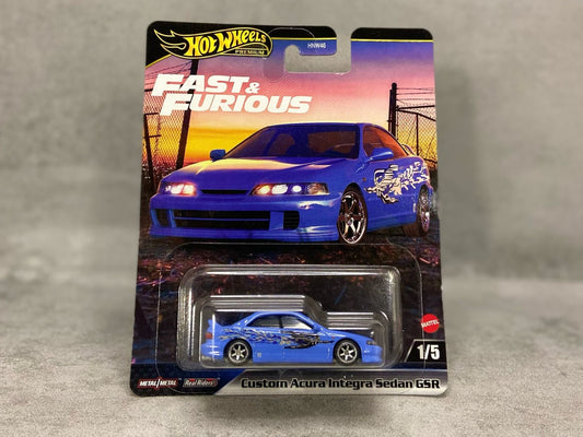 Hot Wheels Fast and Furious Acura Integra Sedan GSR – mașinuță premium 1:64 cu design JDM și detalii autentice din Fast and Furious

