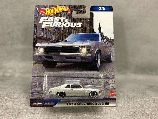 Hot Wheels Fast and Furious 1970 Chevrolet Nova SS – mașinuță premium 1:64 cu design clasic de muscle car și detalii autentice din Fast and Furious

