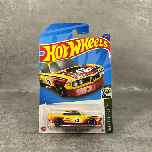 Hot Wheels '73 BMW 3.0 CSL Race Car – mașinuță 1:64 stil retro de competiție